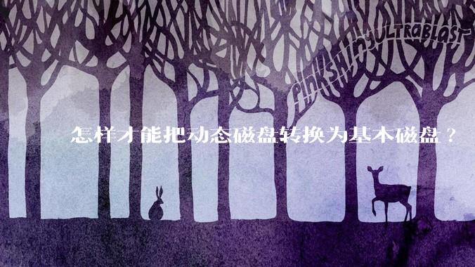 怎样才能把动态磁盘转换为基本磁盘?